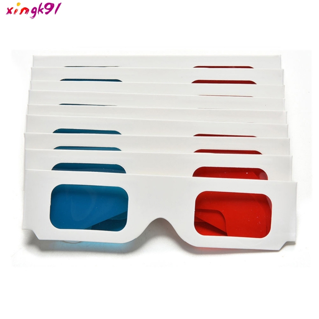 Set 10 mắt kính 3D Anaglyph đỏ xanh dương dành cho xem phim