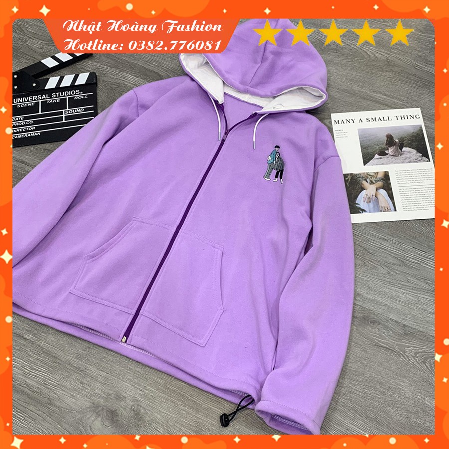 ÁO HOODIE - ÁO KHOÁC NỈ NGOẠI Thêu Cặp Đôi (HD1660 - Kèm Ảnh Thật)