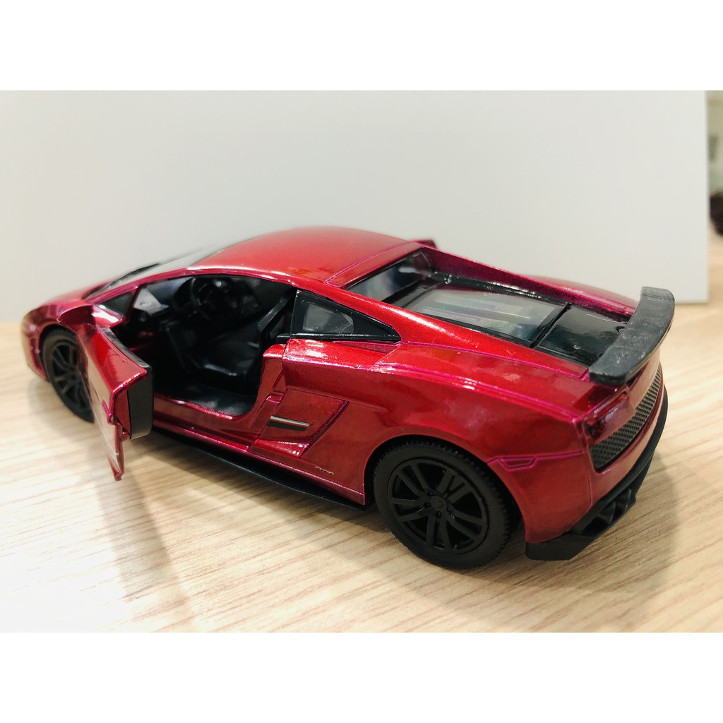 Xe mô hình chạy trớn Lamborghini Gallardo LP570-4 Superleggera (Shiny Yellow & Shiny Red) RMZ-Tỉ lệ 1:36