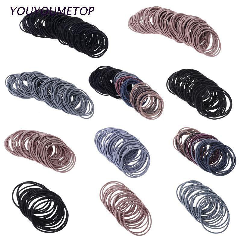 Set 20 / 50 / 100 Dây Chun Buộc Tóc 5cm Phong Cách Hàn Quốc Dành Cho Nữ