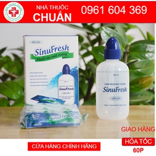 Bình rửa mũi Sinufresh tặng 10 gói muối - Chính hãng Cát Linh ( Bình Sinus fresh , sinu fresh )