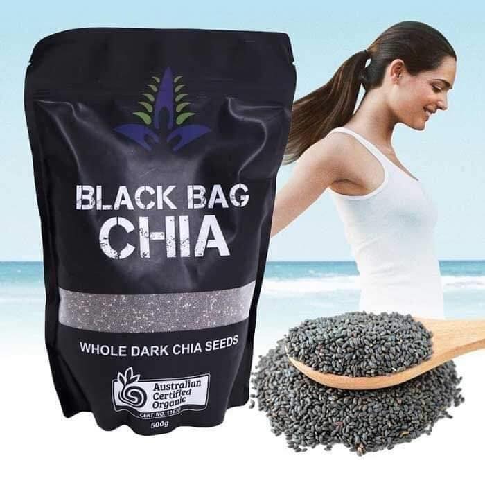 Hạt Chia Úc Organic Chia Seeds Túi Đen Hàng Chuẩn Loại 1, Date Mới, Ăn Kiêng Giảm Cân Hiệu Qủa, Ship Hỏa Tốc Hà Nội
