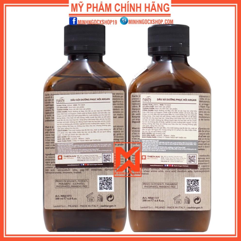 DẦU GỘI XẢ PHỤC HỒI HƯ TỔN NASHI ARGAN 200ML