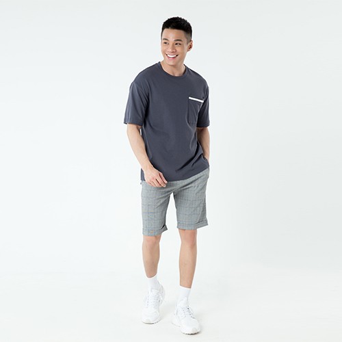 Áo thun ngắn cộc tay nam CIZA vải cotton cổ tròn phối túi ngực trẻ trung năng động form rộng ATNR32