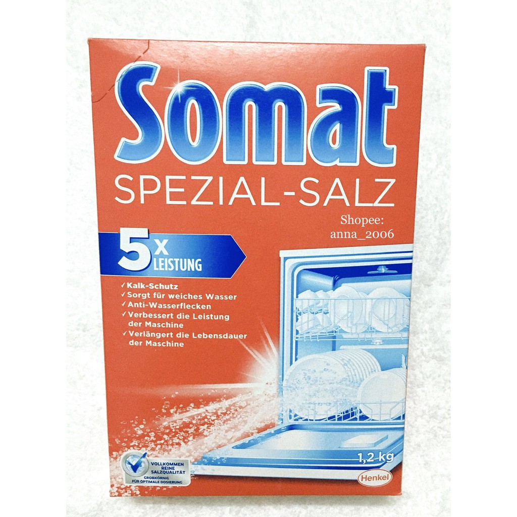 Muối Rửa Chén Bát SOMAT (chính hãng Đức-chuyên dùng cho máy rửa bát) Special Salt (1,2 kg)- Mẫu mới.