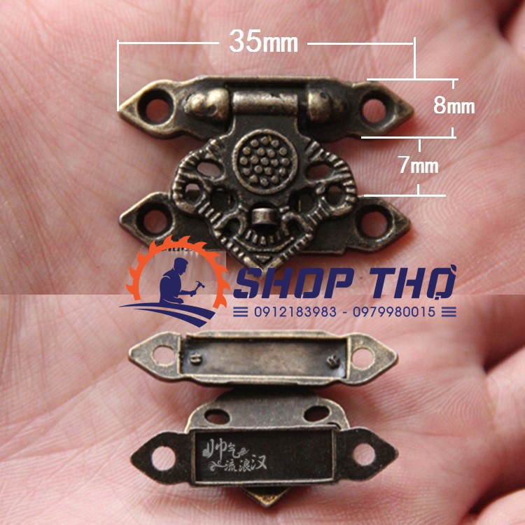 Khóa hộp giả cổ A024 lắp hộp gỗ