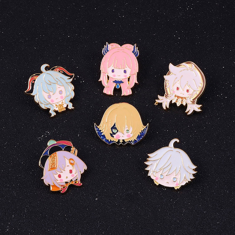 Genshin impact brooch Huy hiệu cài áo họa tiết cây quạt dễ thương bắt mắt