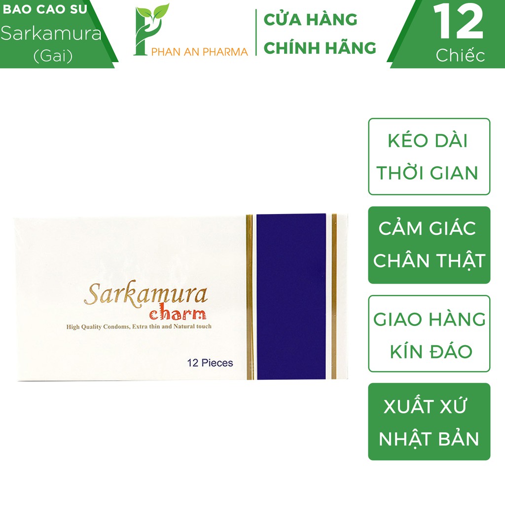 Bao cao su Sarkamura Charm siêu mỏng gai bi nhỏ - Phan An CN358