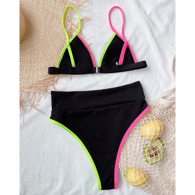 Bikini Quảng Châu cạp cao viền nhiều màu