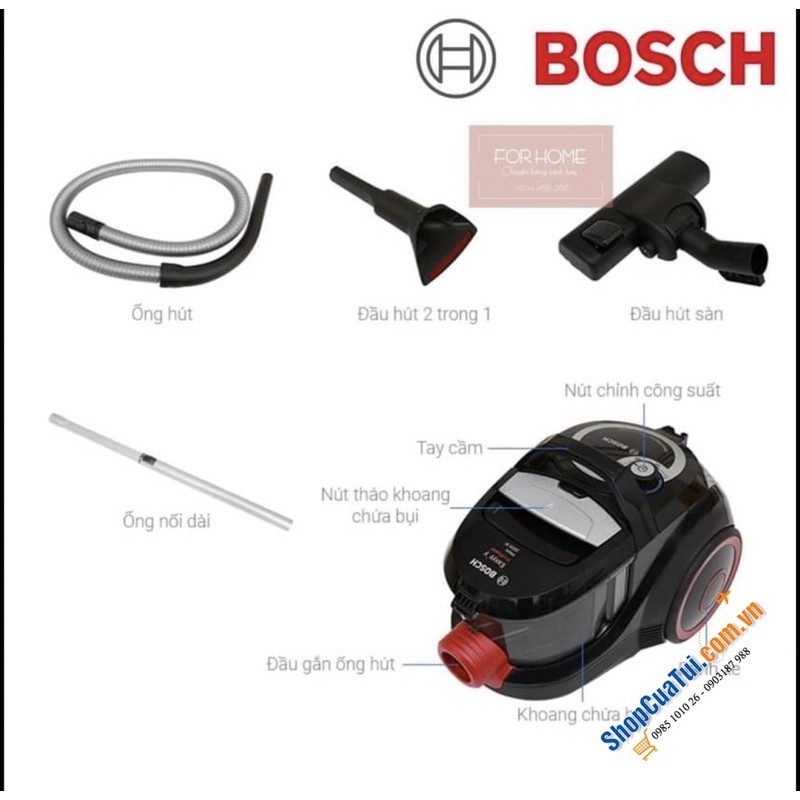Máy hút bụi Bosch BGS2UPWER1 2500W - Made in Poland - công suất cực lớn!