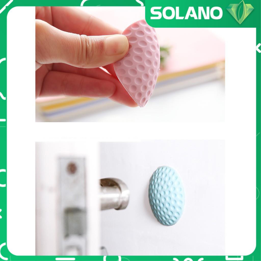 Chặn cửa chống va đập SOLANO dán tường giảm ồn tay nắm cửa ra vào cửa sổ an toàn cho bé ngủ ngon nhựa silicon HG-001031