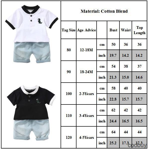 Bộ Áo Thun Polo Ngắn Tay + Quần Short Ống Rộng Thoải Mái Cho Bé Trai 1-5 Tuổi