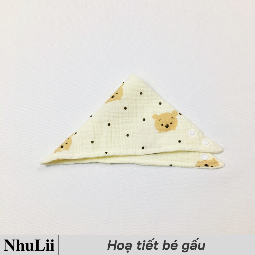 Yếm ăn dặm cho bé NHULII Vải xô cao cấp cho bé sơ sinh đến 2 tuổi NI005