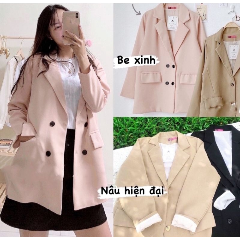Áo blazer 2 lớp dày dặn 4 cúc mẫu mới Áo khoác vest túi nắp Hàn Quốc ulzzang giá rẻ | BigBuy360 - bigbuy360.vn