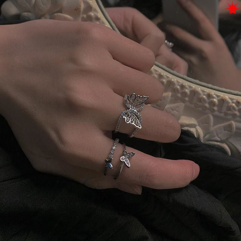 Nhẫn Hở Hình Bướm Phong Cách Hàn Quốc Retro 23510