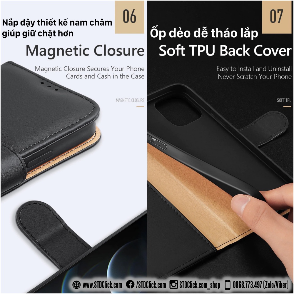 BAO DA IPHONE 12 PRO MAX - 12 PRO - 12 DUX DUCIS HIVO CHÍNH HÃNG