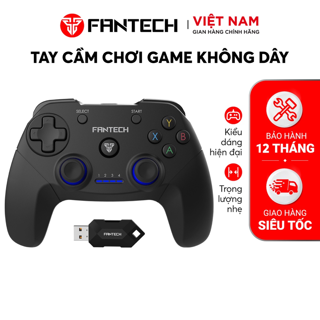 Tay Cầm Chơi Game Không Dây FANTECH WGP12 REVOLVER Dùng Được Cho PC, Console, Smart TV... 4 Chế Độ - Hàng Chính Hãng
