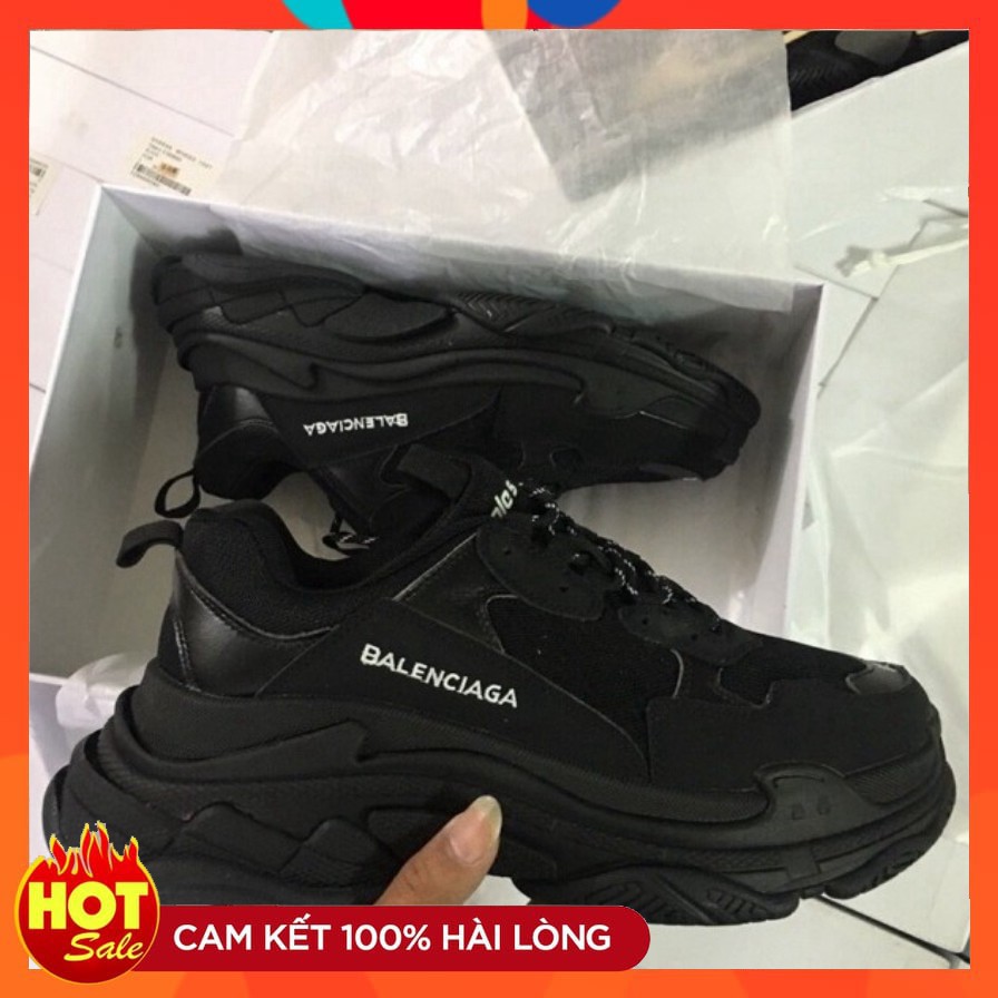 Giày Sneaker Nam Nữ Balen Triple S đen (fullbox+freeship)