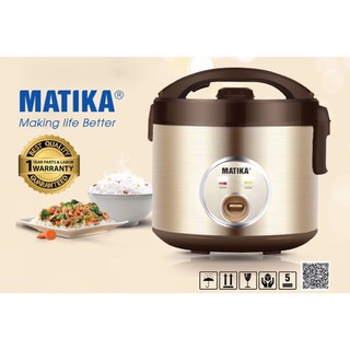 Nồi cơm điện matika mtk-cr09 1,2 lít - 1,8 lít nắp cài chống dính siêu bền