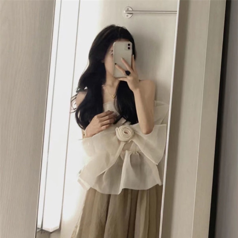 Set Áo Hoa Chân Váy Dài Chun