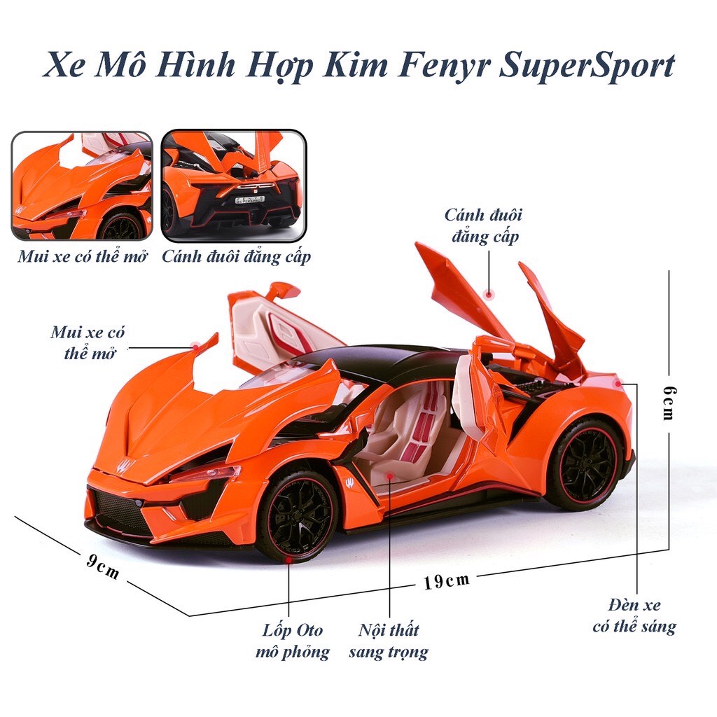 Mô hình siêu xe Lykan Hypersport tỉ lệ 1:24 thiết kế tinh xảo cực đẹp