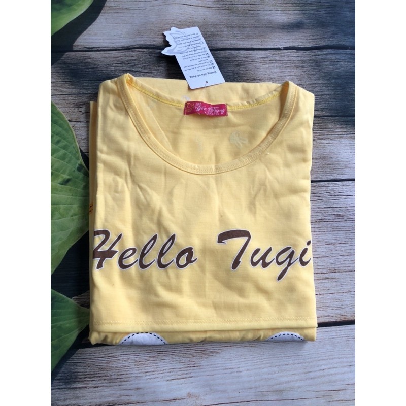 Bộ đồ bầu và sau sinh dài tay chất thun cotton họa tiết siêu yêu BD929