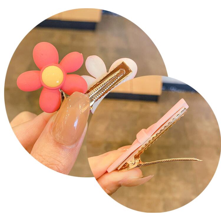 Kẹp Tóc Hình Nơ Màu Hồng Dễ Thương Phong Cách Hàn Quốc