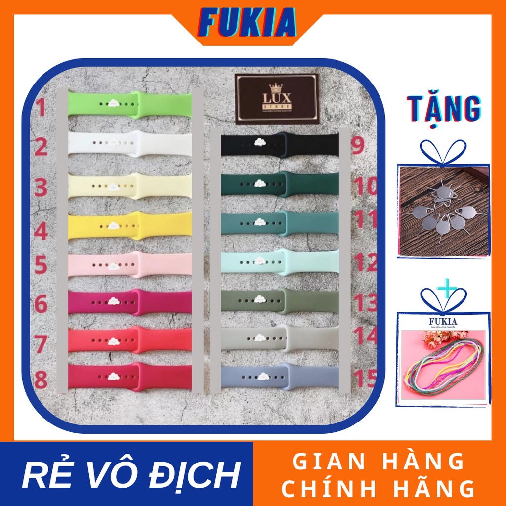 Dây Silicon dành cho iWatch đồng hồ thông minh Series 1/2/3/4/5/6/SE size 38/40/41/42/44/45mm FUKIA