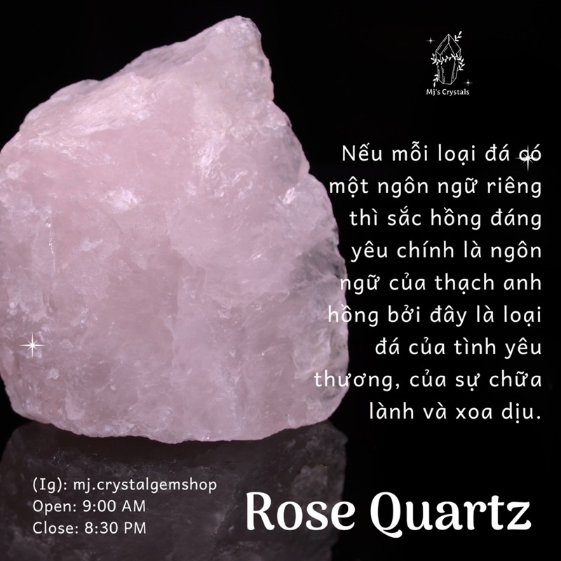Đá thô Rose Quartz Brazil màu hồng đẹp  dùng sưu tầm, làm handmade, Reiki, thanh tẩy, thiền định