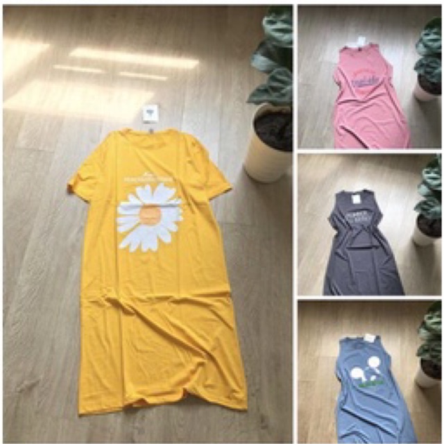 Váy thun cotton suông sát nách SALE OF ( Ảnh thật )