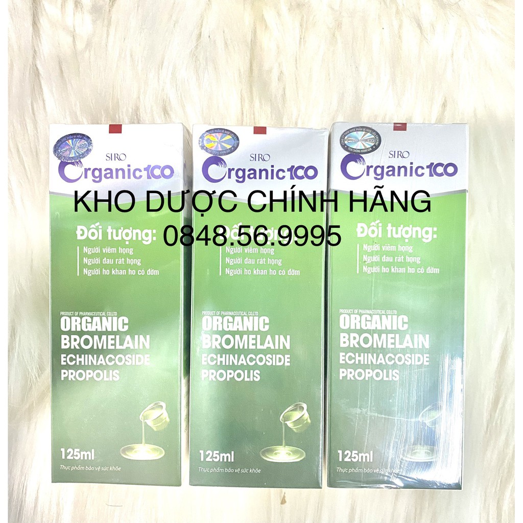 SIRO HO Organic 100 lọ 125ml - Hỗ trợ làm giảm đau rát hong, làm ấm họng, giảm ho, loãng đờm