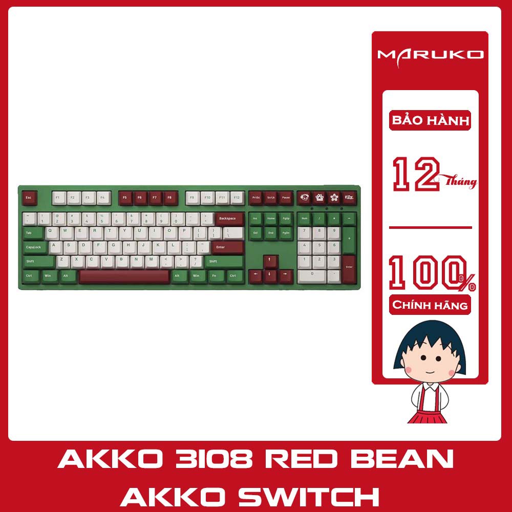 Bàn phím cơ AKKO 3108 v2 DS Matcha Red Bean (Akko switch v2)