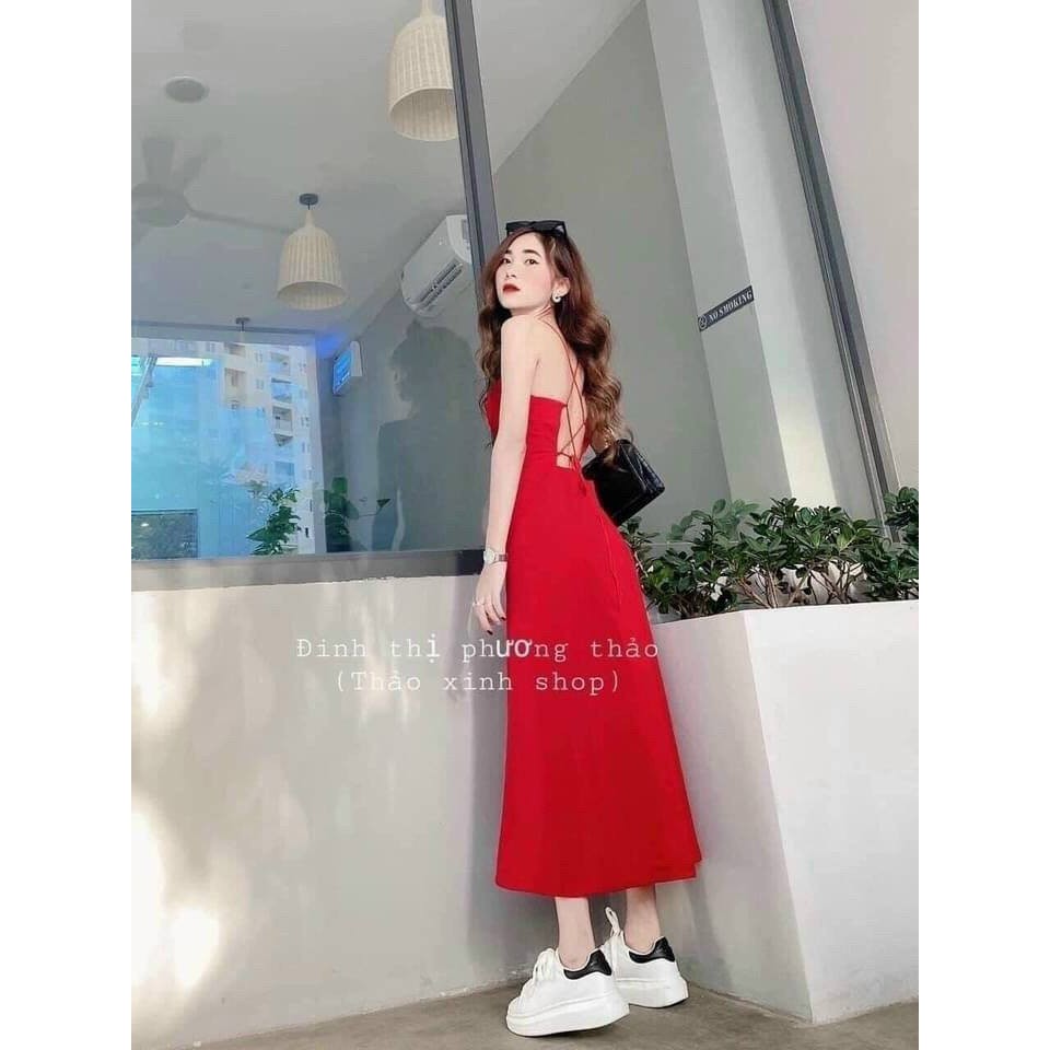[HOT] ĐẦM MAXi ĐỎ 2 DÂY CHÉO LƯNGG - SẴN HÀNG