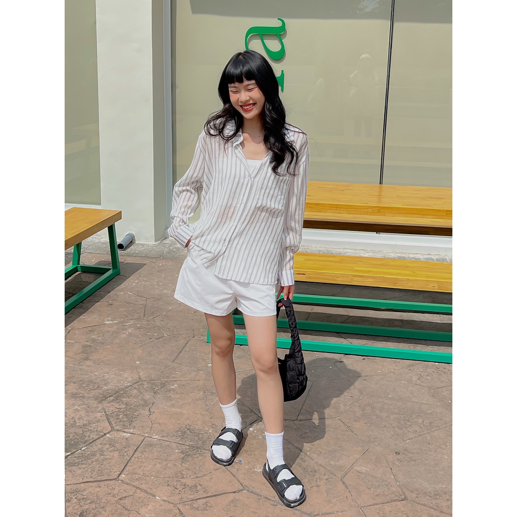 Quần short kaki LEN clothing màu trắng 7425