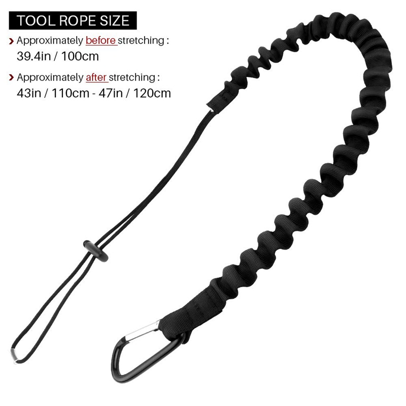 Set 3 Dây Lò Xo Màu Đen Độ Cao Co Giãn Cao Chống Rơi Có Thể Thu Gọn Cho Hoạt Động Ngoài Trời
