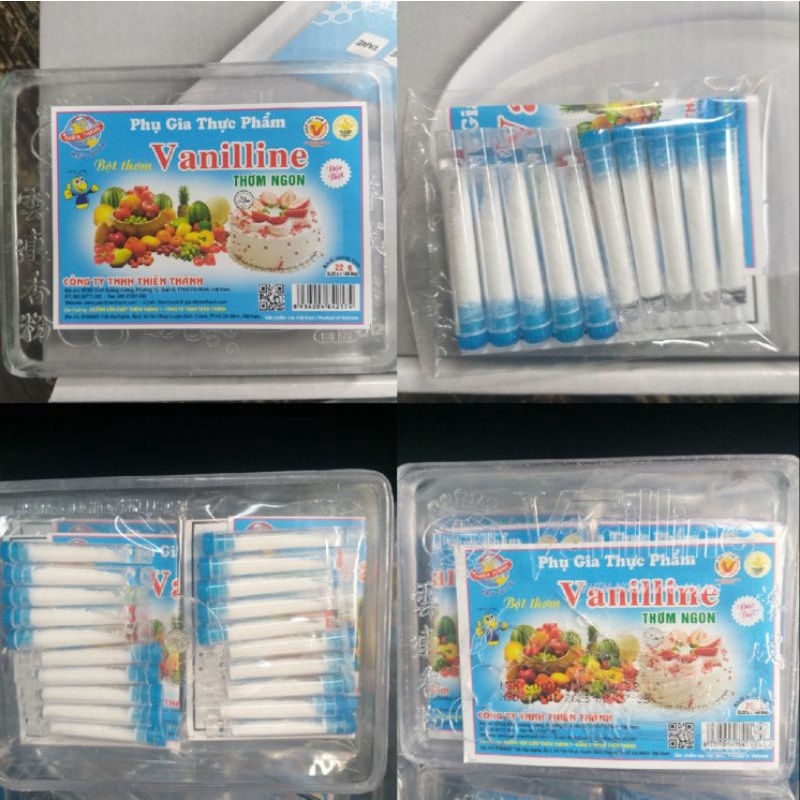 Set 10 ống Vani,bột thơm vanilline dùng làm phụ gia bánh kẹo,làm kem,tạo độ thơm ngon cho sản phẩm