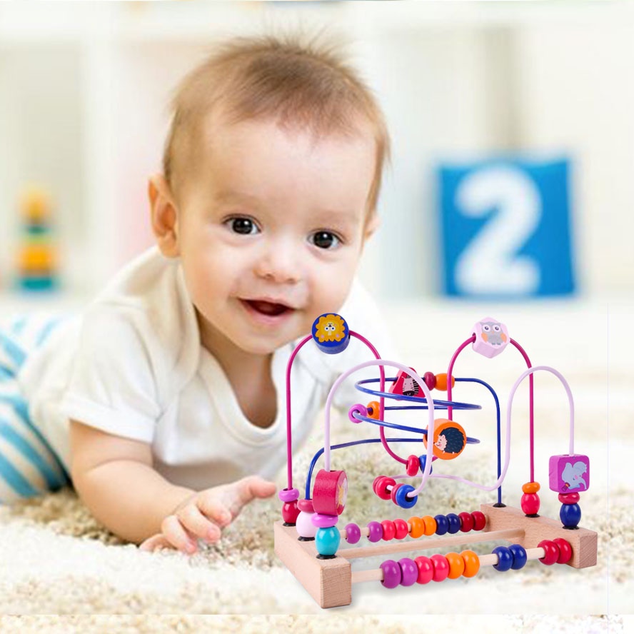 Đồ Chơi Luồn Hạt Mê Cung Bằng Gỗ Dành Cho Trẻ Em