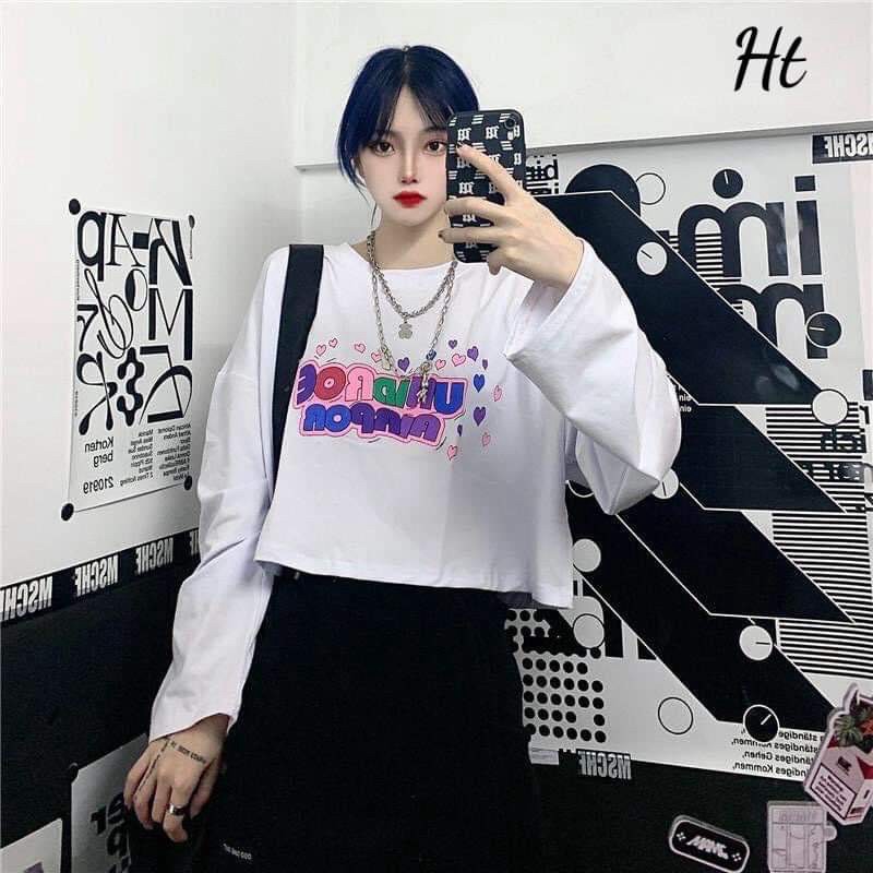 Áo croptop tay dài UNIDROE tim HT12 | BigBuy360 - bigbuy360.vn