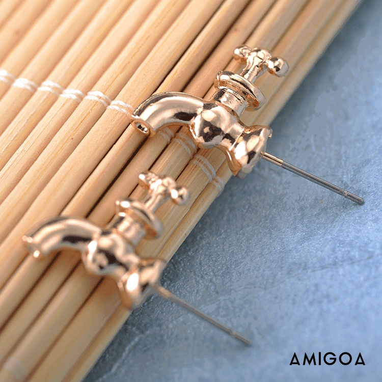 Khuyên Tai Nữ Trang Tạo Hình Vòi Nước 3d Độc Đáo