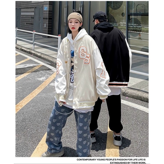 Áo Bomber Nam Chất Dù Hai Lớp Hình In 85 Phối Tay Trắng Form Rộng Che Nắng Mặc Thoải Mái [NEW UNISEX]
