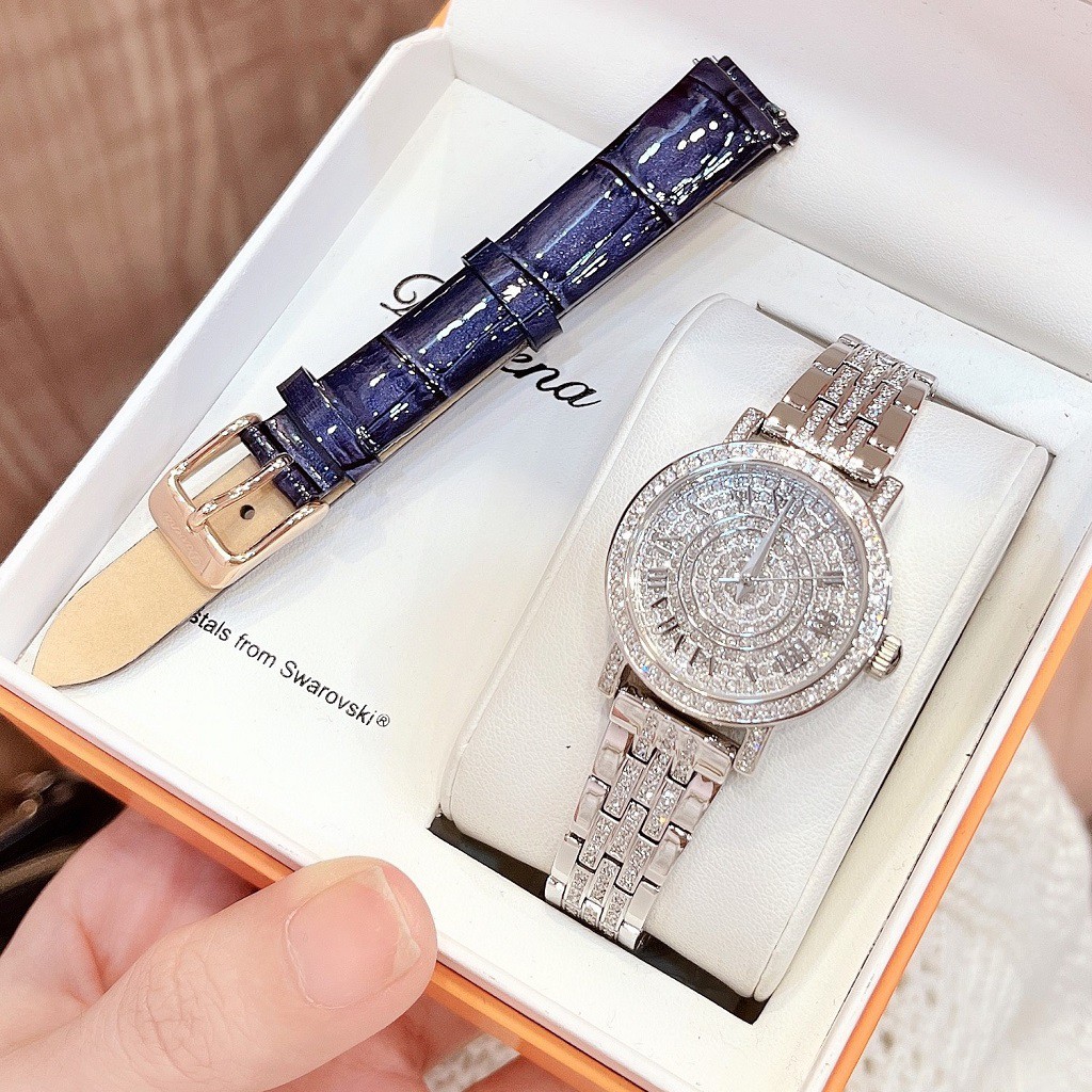 Set Đồng Hồ Nữ Davena 61620 Silver 30mm Authentic