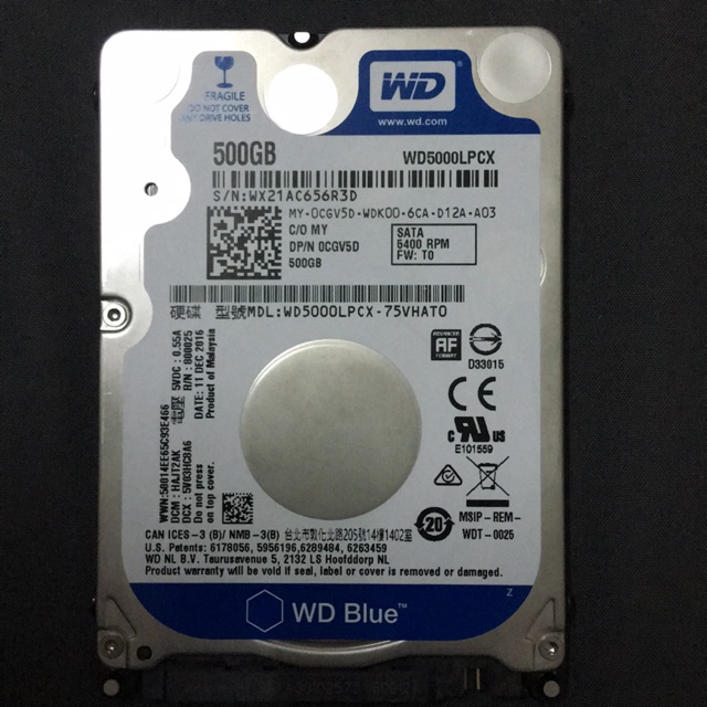 Ổ cứng laptop 500g SATA làm ổ di động sức khỏe 100%