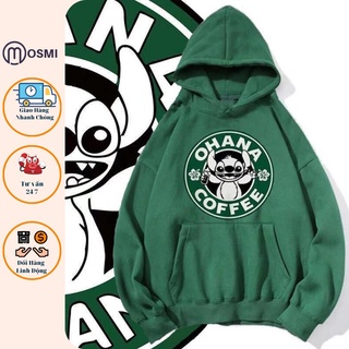 Áo nỉ Hoodie OHANA áo nỉ có mũ lót lông dáng Unisex phong cách Ulzzang hình Stitch