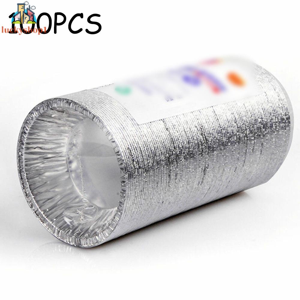 Set 100 Khay Nhôm Nướng Bánh Tart Trứng Dùng Một Lần Tiện Dụng