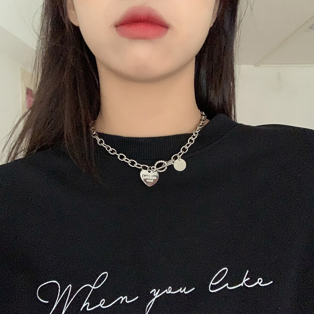 Vòng Cổ Thép Titan Nhiều Lớp Cho Nữ Phong Cách Hip Hop Thời Trang Han Quôc