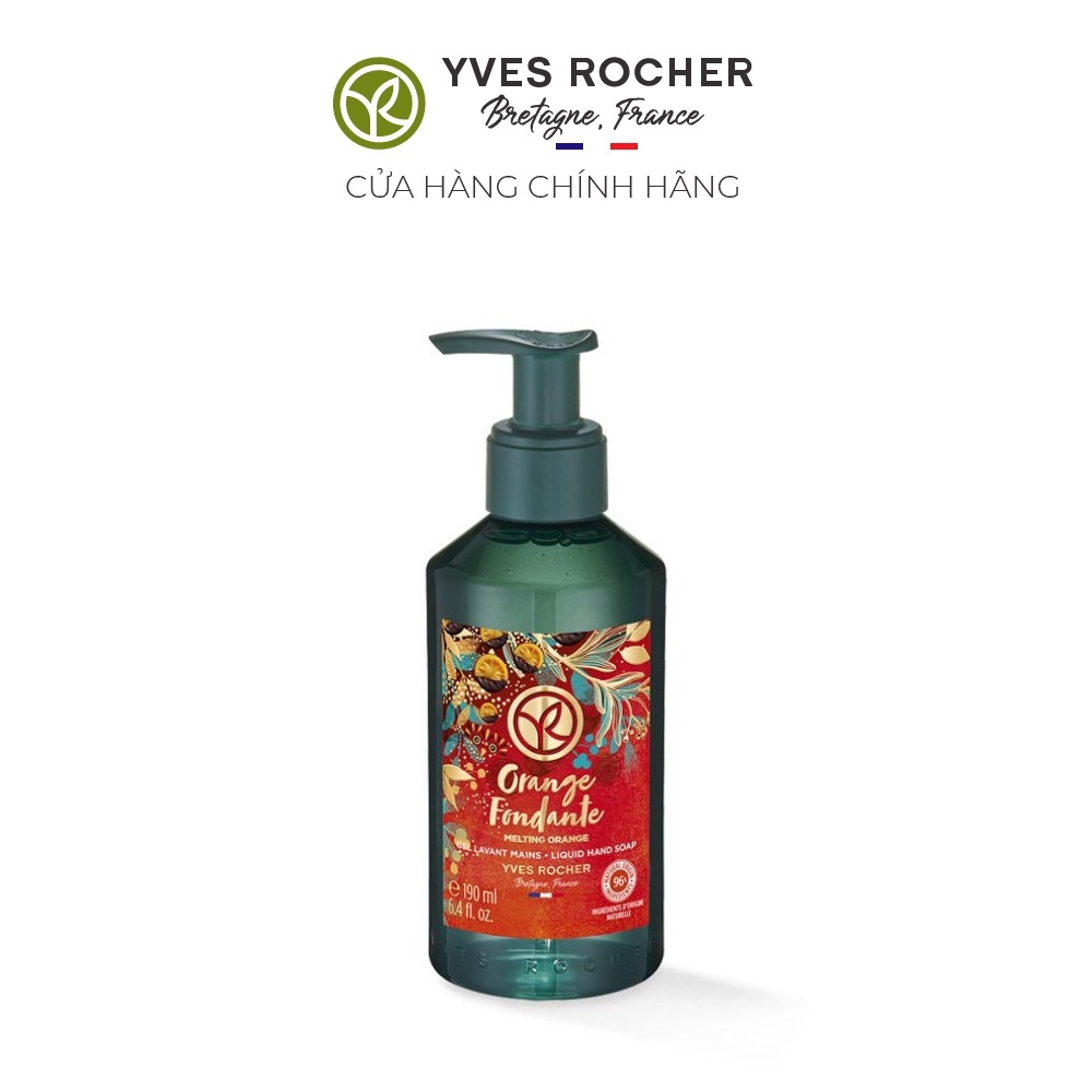 Xà phòng rửa tay dạng lỏng hương Cam Chocolate Yves Rocher Hand Liquid Soap Melting Orange 190ML