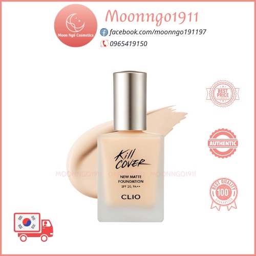 Kem nền mini CLIO SPF20 PA++ 15g dòng Kill Cover New tông lì cao cấp