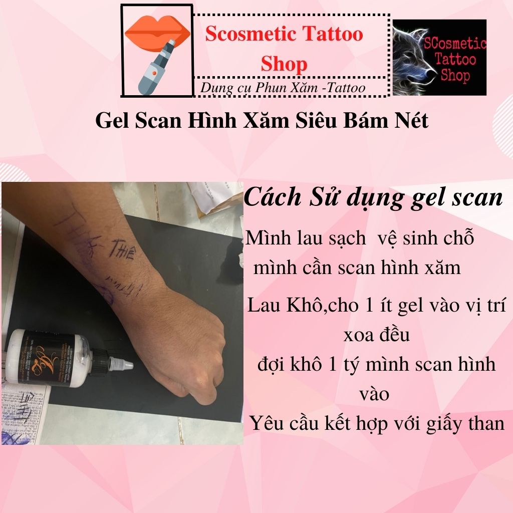 Gel Scan hình xăm cao cấp,dung dịch scan với giấy than-Siêu bám-Nét-240ml