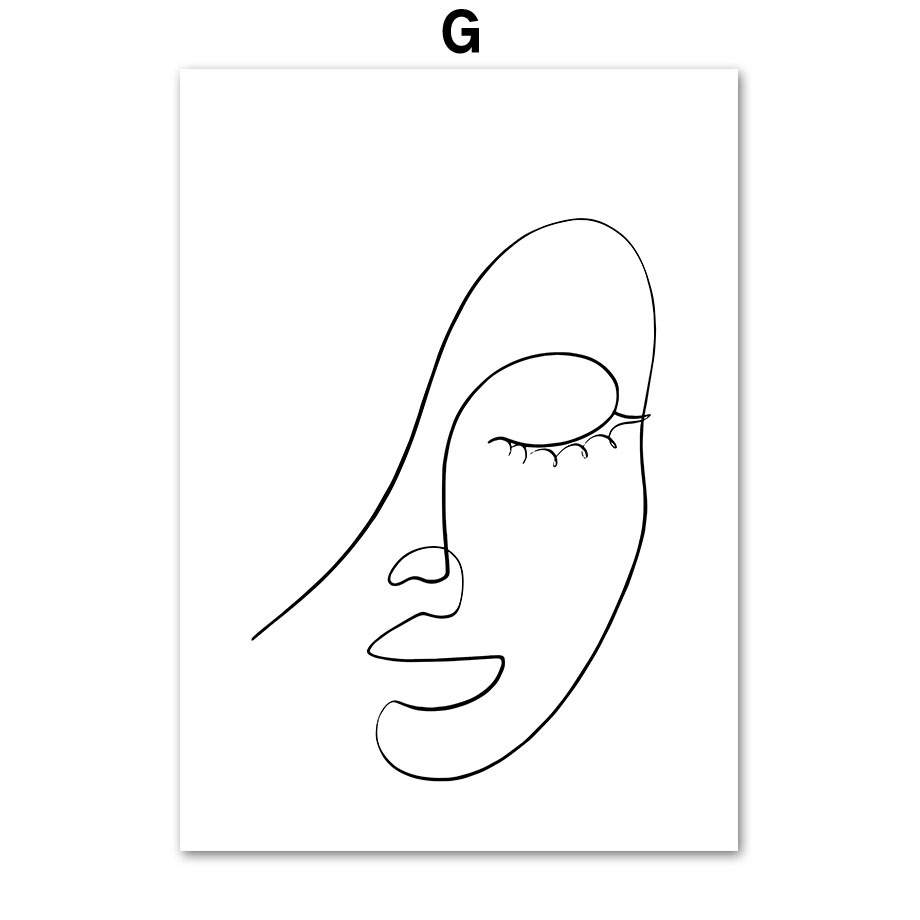 Tranh Vải Bạt Treo Tường In Hình Cô Gái Trừu Tượng Trang Trí Phòng Khách Phong Cách Bắc Âu