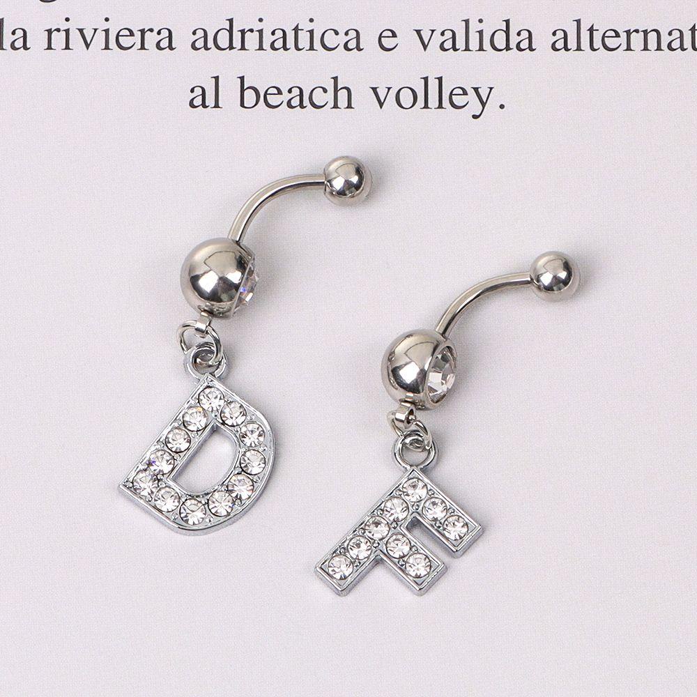 BORAG Khuyên Rốn Thép Không Gỉ Đính Đá Pha Lê Thời Trang